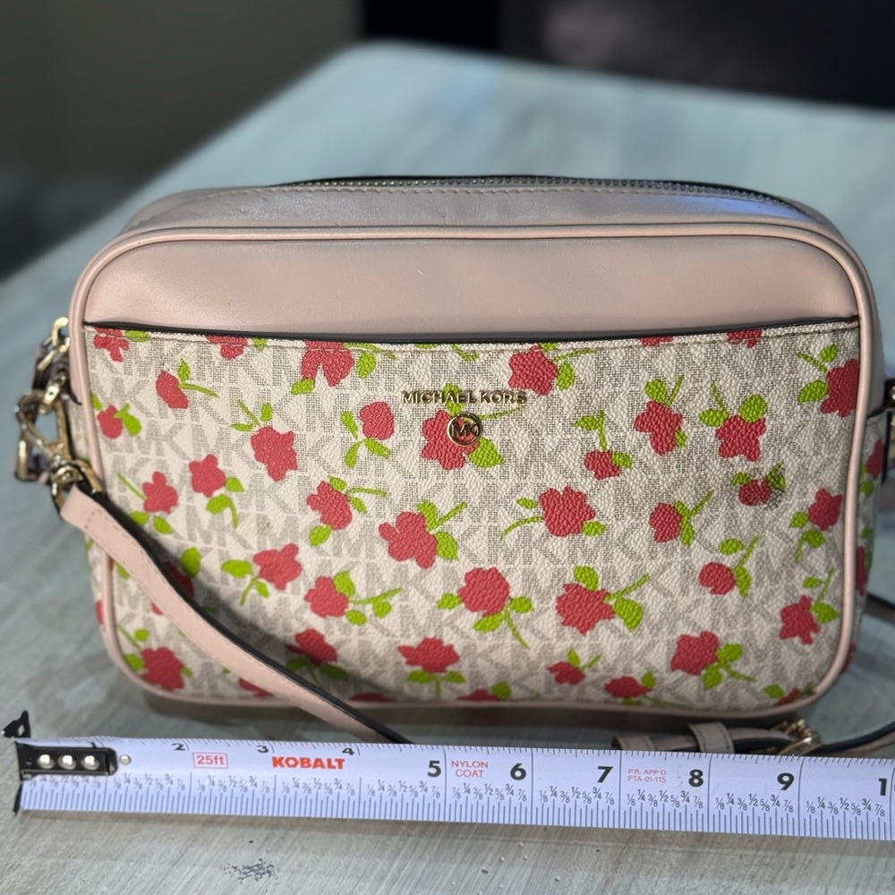 Michael Kors Pink Crossbody Bag with Red Strawberry Print - Picture 8 of 14